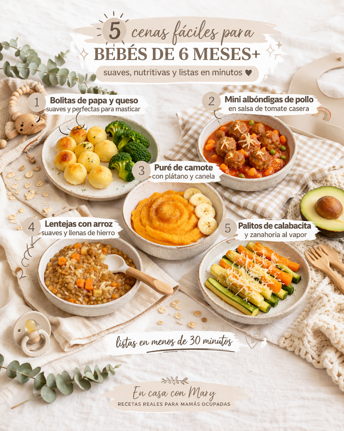 5 Cenas Fáciles para Bebés en Noches Ocupadas